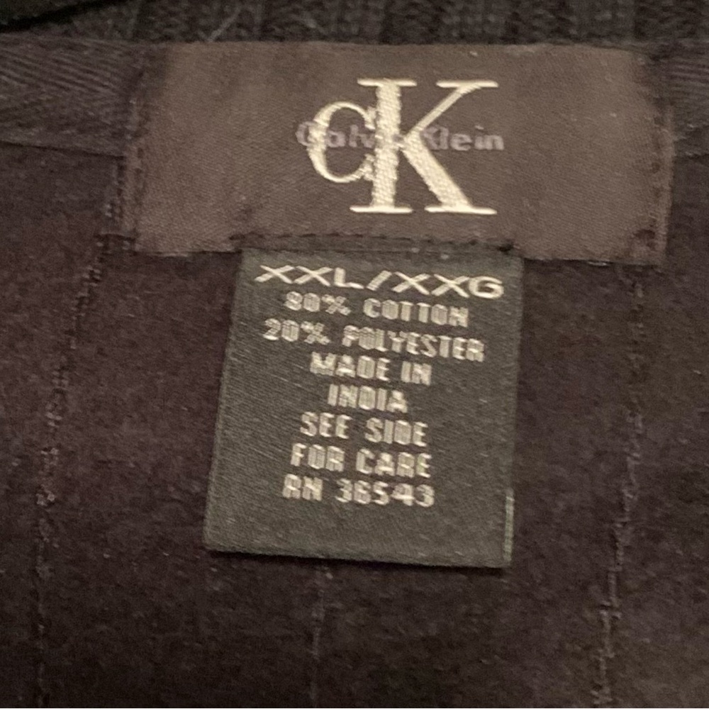 Calvin Klein Men's Black Full Zip -Front Knit Sweater XXL VTG - Picture 4 of 9